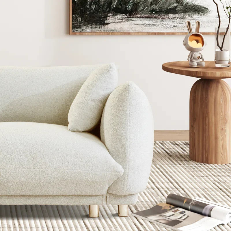 Neutral Upholstered Japandi Sofa with Slim Arms - Japandi