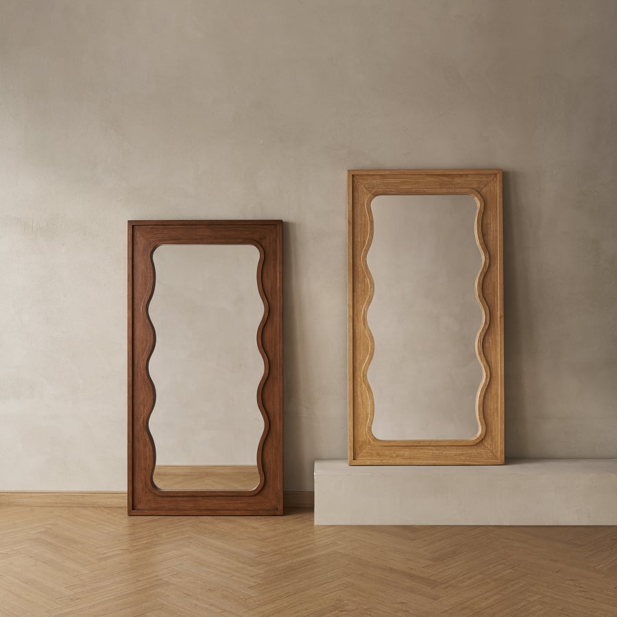 Japandi Large Wooden Mirror - Japandi