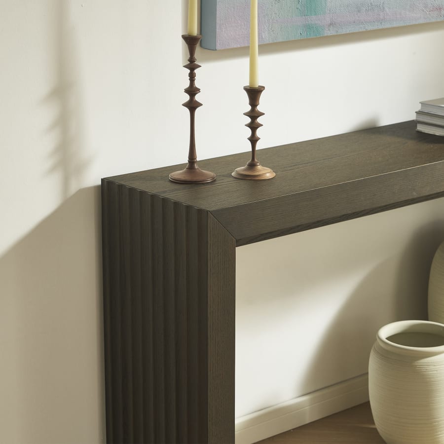 Japandi Black Wood Console Table - Japandi