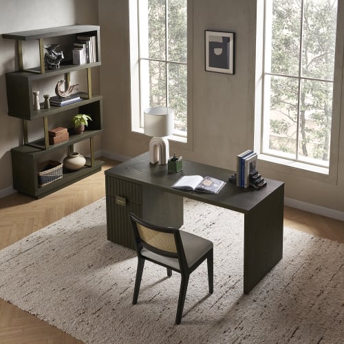 Japandi Black Wood Desk - Japandi