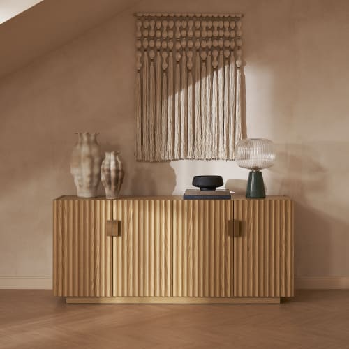 Japandi Fluted Panels Sideboard - Japandi