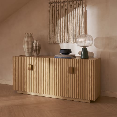 Japandi Fluted Panels Sideboard - Japandi