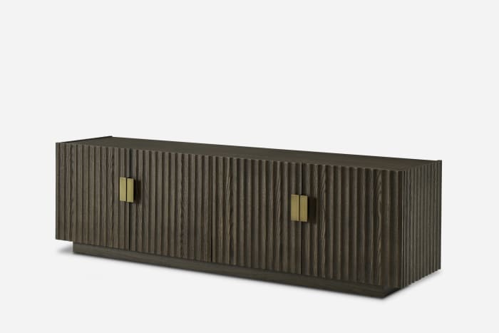 Japandi Black Wood TV Stand - Japandi