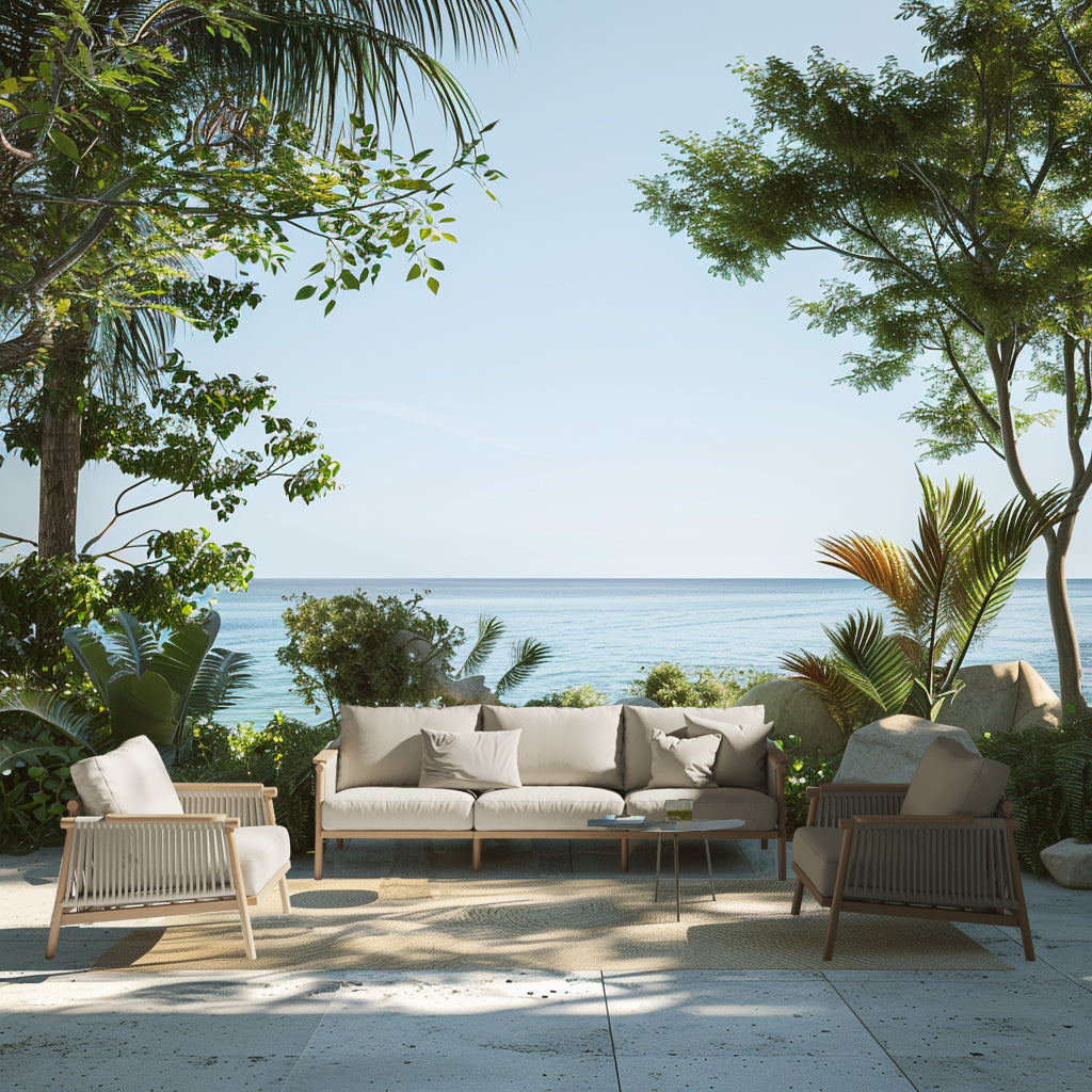 Japandi Wooden Patio Furniture Set - Japandi