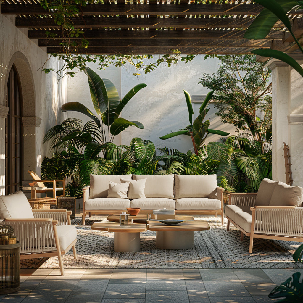 Japandi Wooden Patio Furniture Set - Japandi