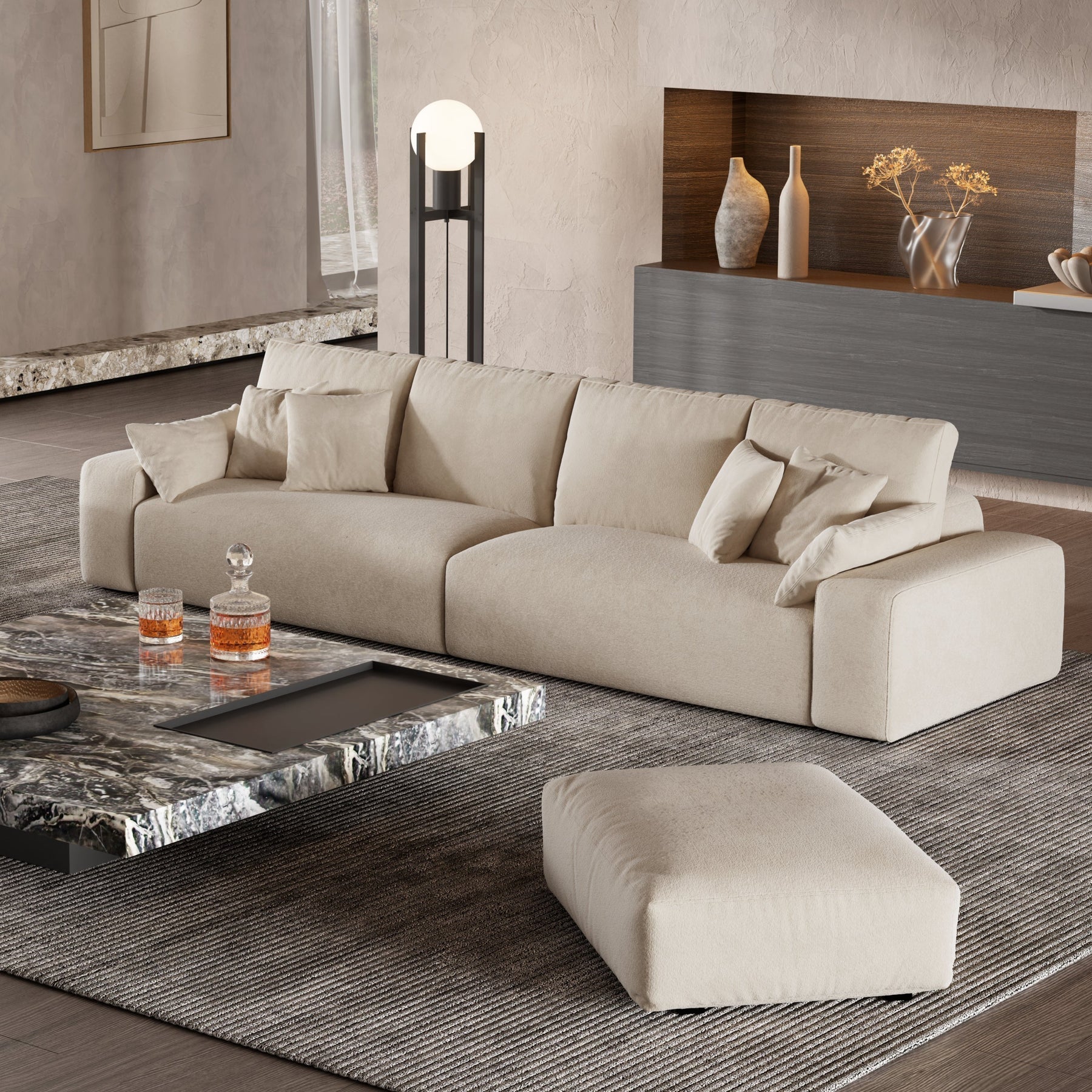 Japandi Beige Sofa - Japandi