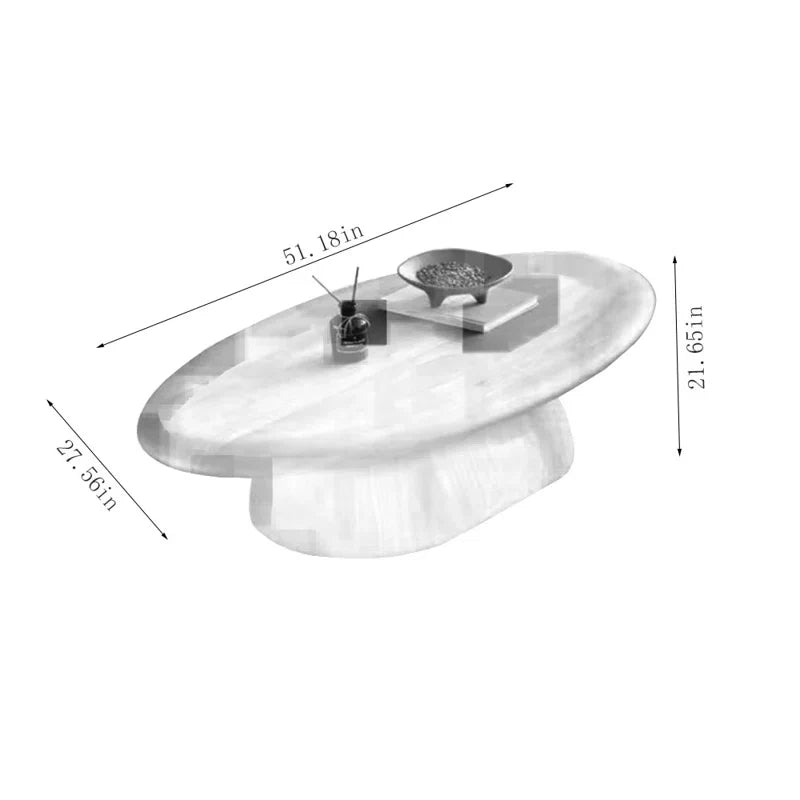 Vintage Oval Coffee Table - Jessica - Japandi