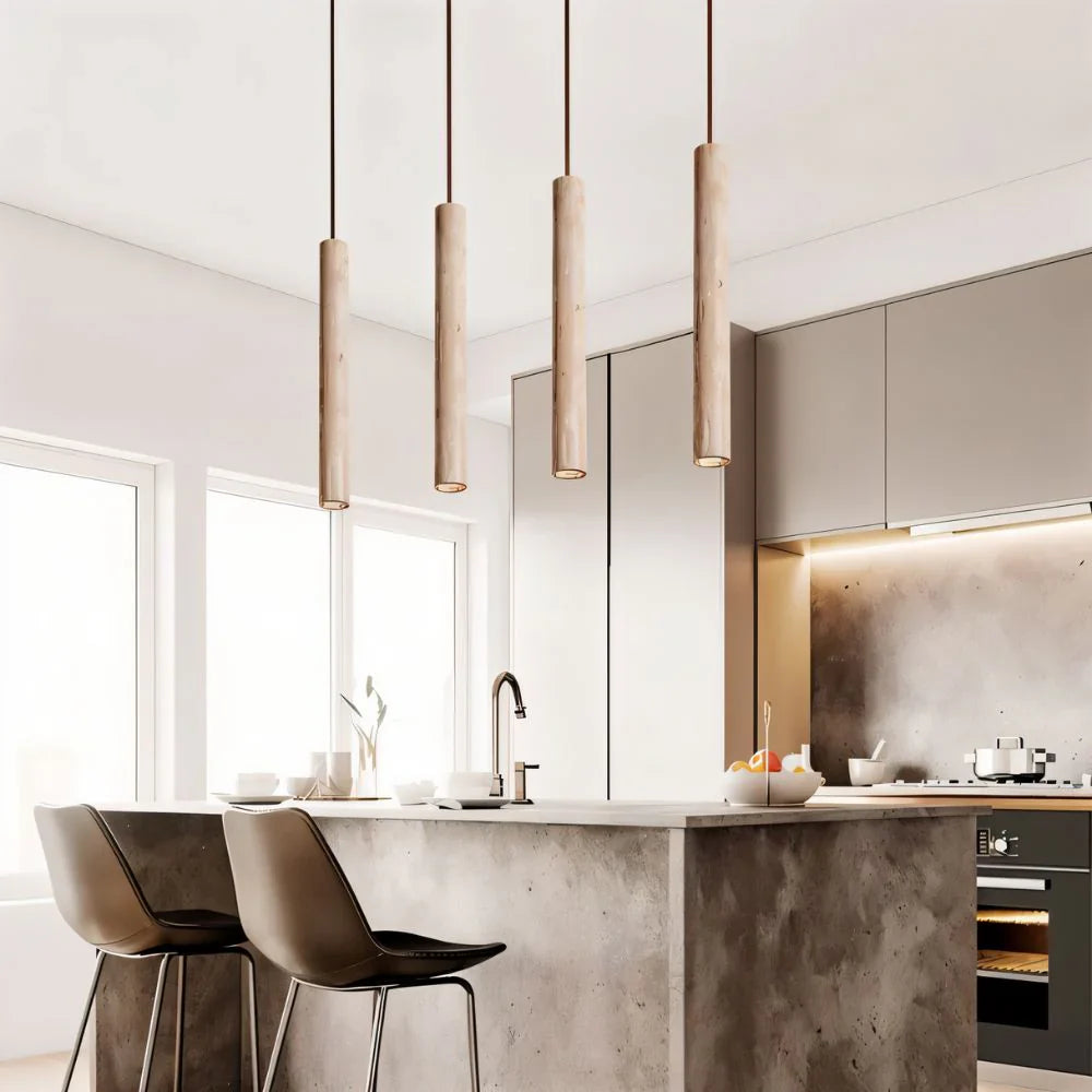 Japandi Sculpted Wood Pendant Light – Marus - Japandi