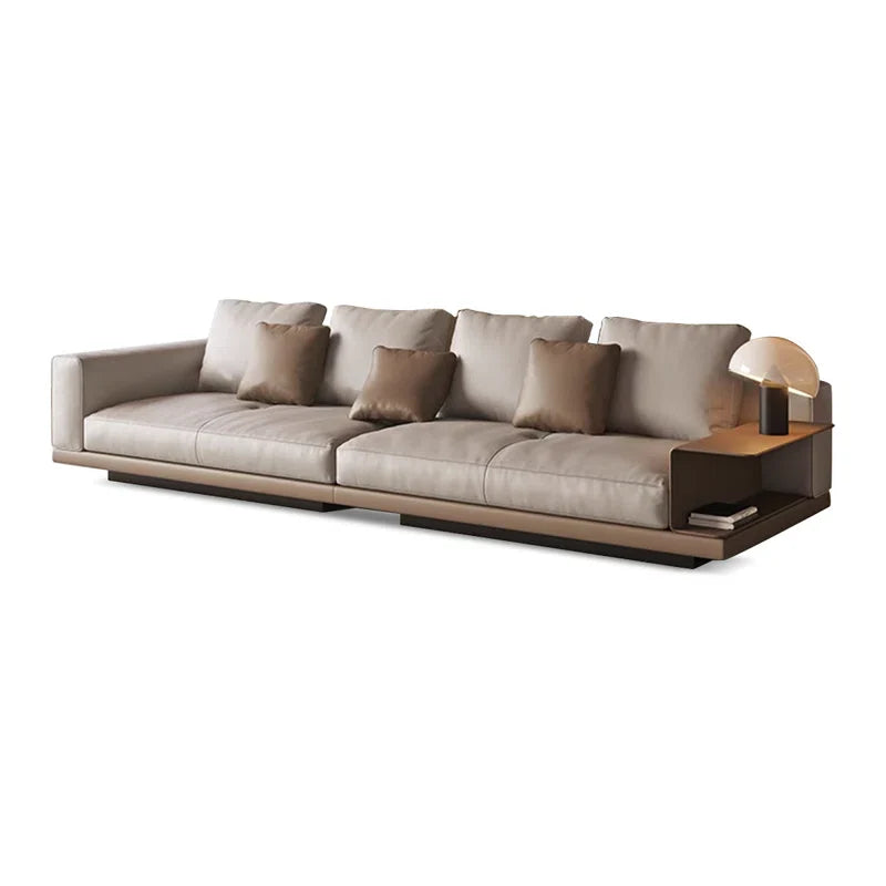 Square Arm Modular Japandi Sofa in Linen - Japandi