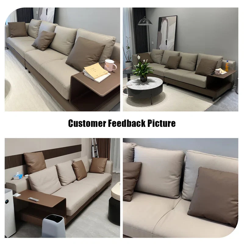 Square Arm Modular Japandi Sofa in Linen - Japandi