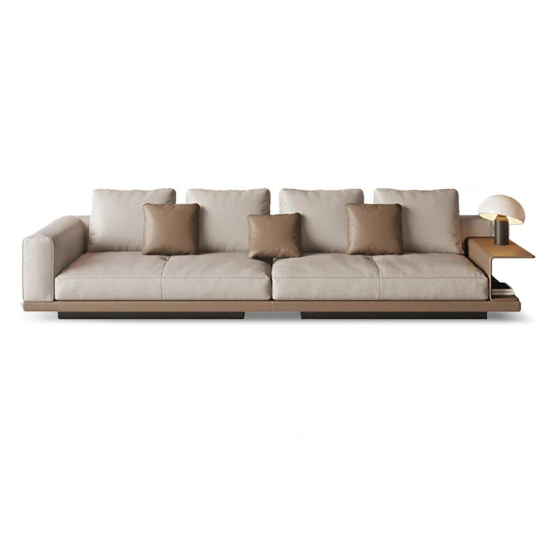 Square Arm Modular Japandi Sofa in Linen - Japandi