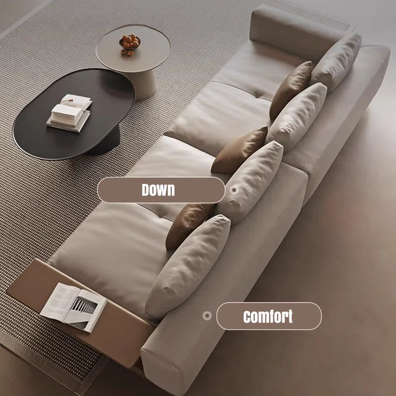 Square Arm Modular Japandi Sofa in Linen - Japandi