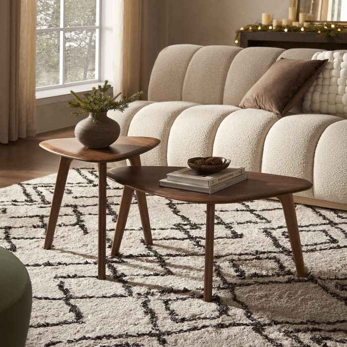 Japandi Wooden Coffee Table Set - Japandi