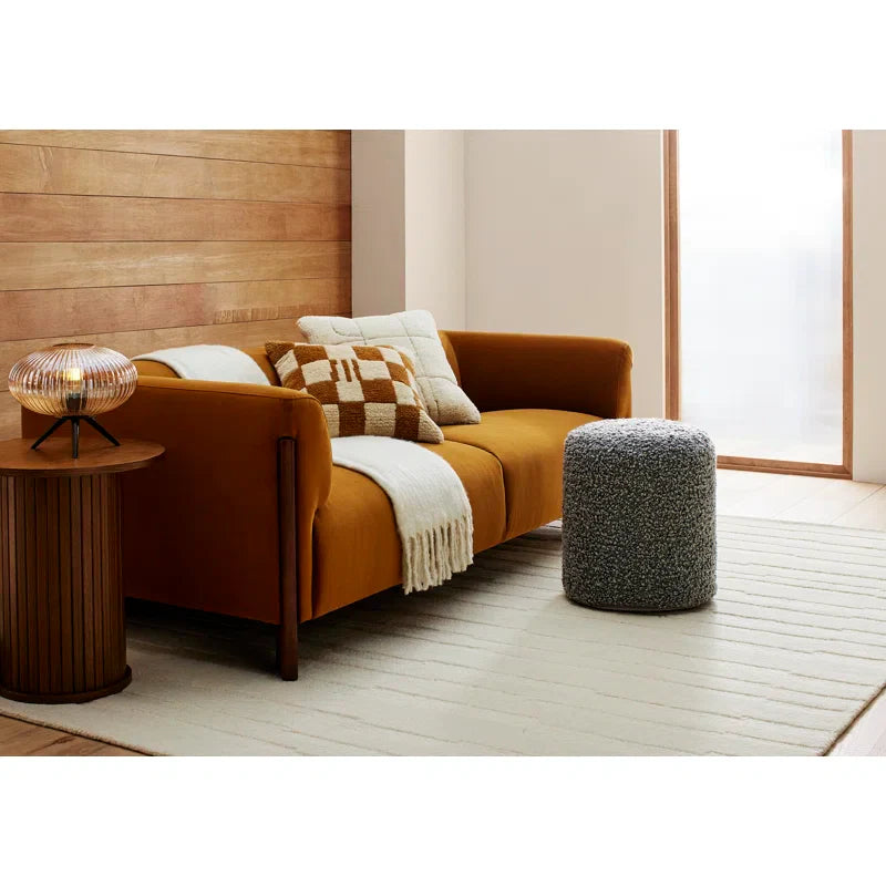 Modern Upholstered Japandi Sofa with Wood Legs - Japandi