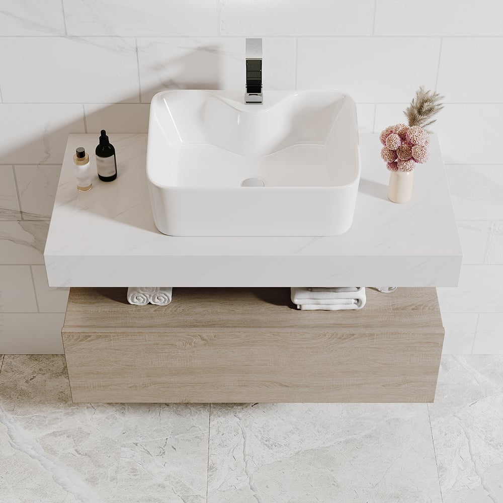 Japandi Floating Single Bathroom Vanity - Japandi