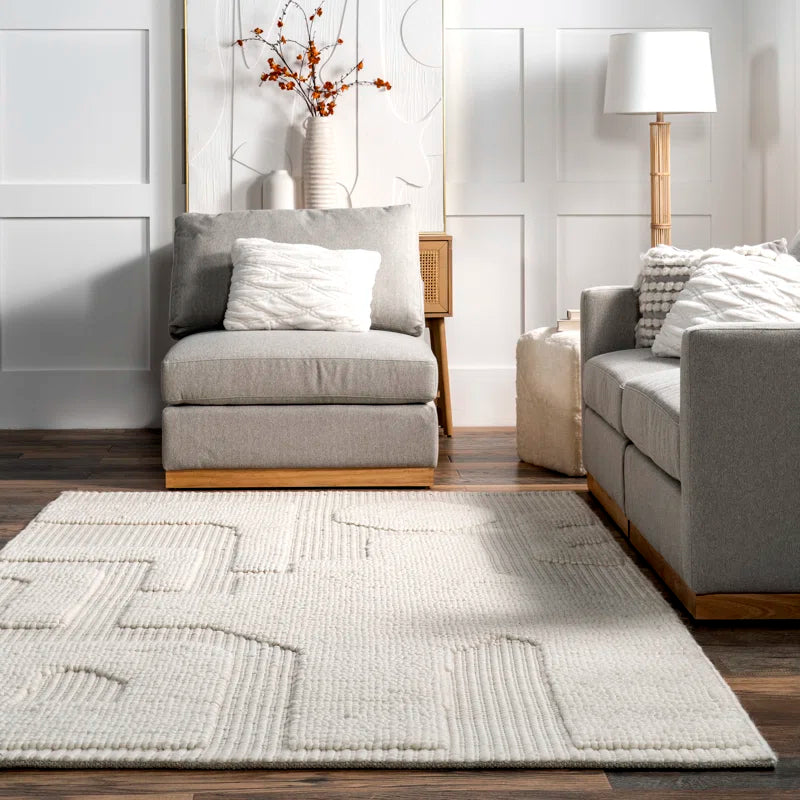Ivory Geometric Japandi Rug - Japandi