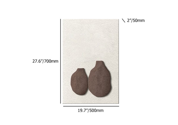 Japandi Wall Art With Brown Vase - Japandi