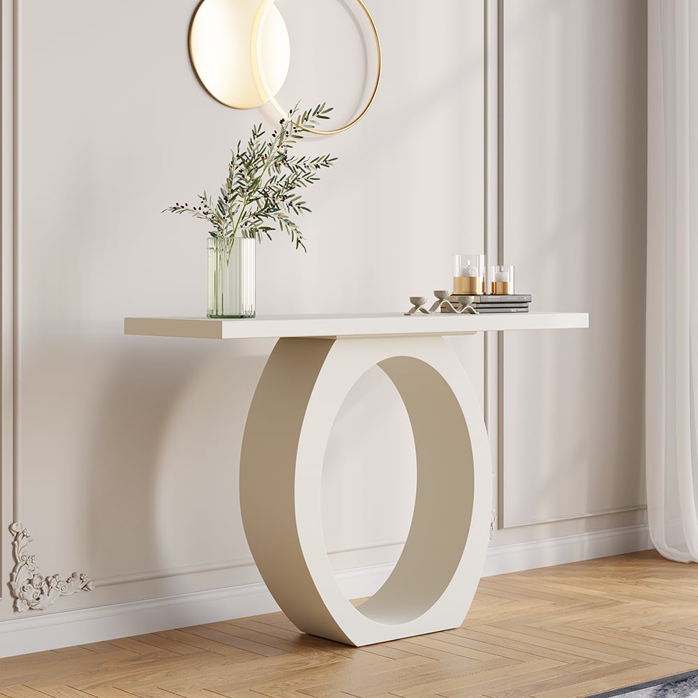 Japandi White Console Table - Japandi