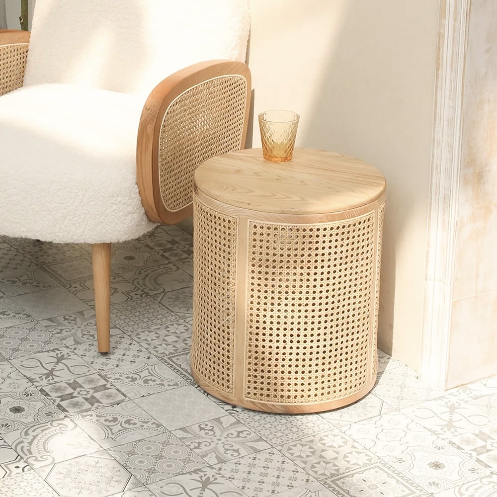 Japandi End Table with Storage - Japandi