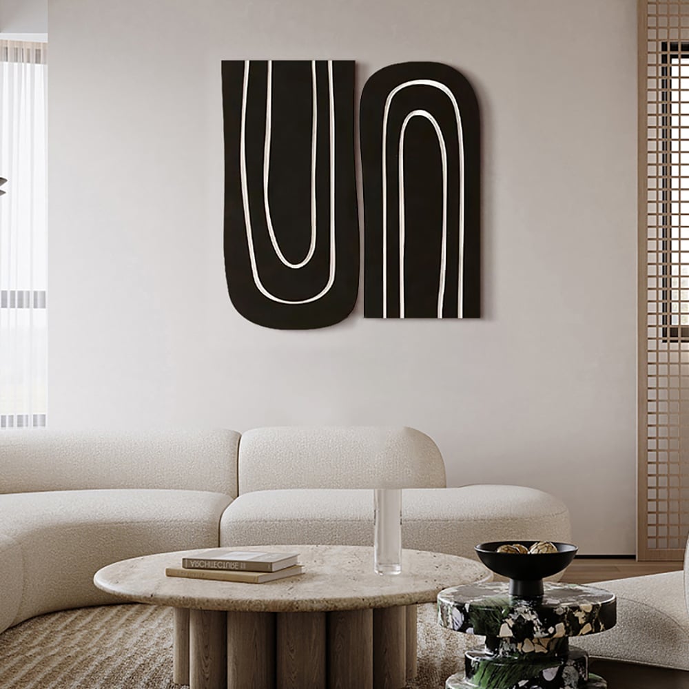 Japandi Black & White Wall Art - Japandi