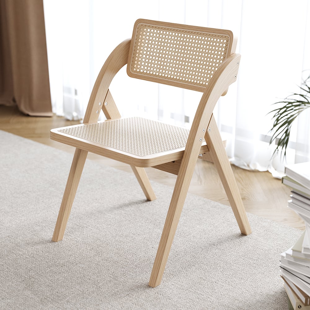 Japandi Rattan Folding Chair (x2) - Japandi