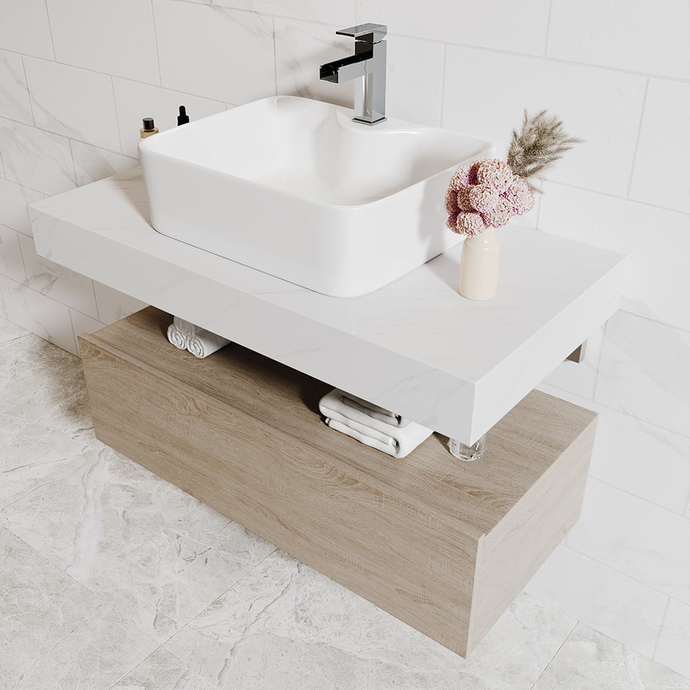 Japandi Floating Single Bathroom Vanity - Japandi