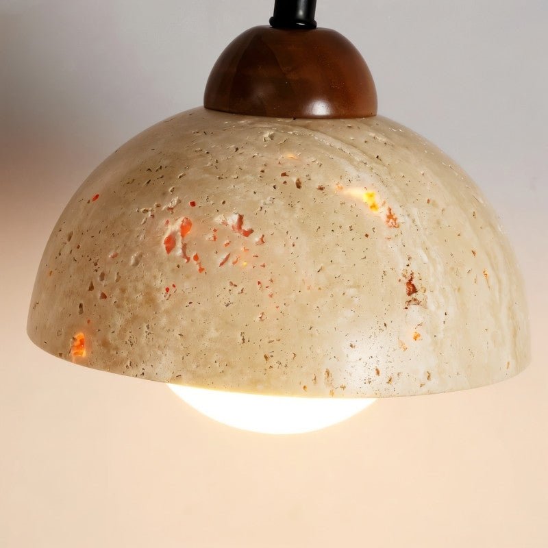 Japandi Slim Travertine Wall Lamp With Clean Edges – Aluria - Japandi