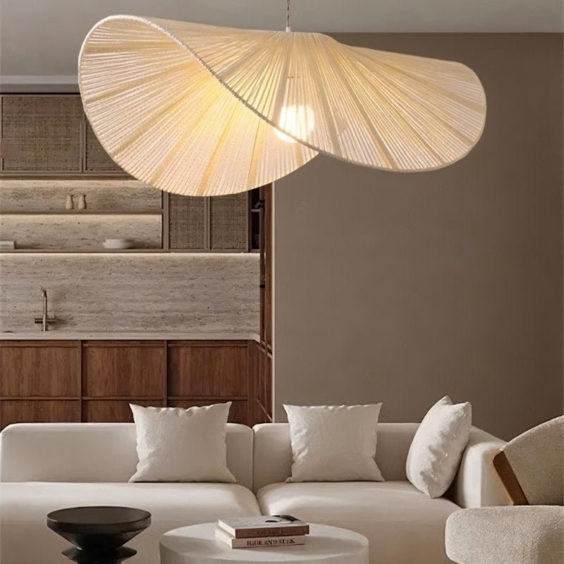 Japandi Curved Stone Pendant Light – Asalu - Japandi