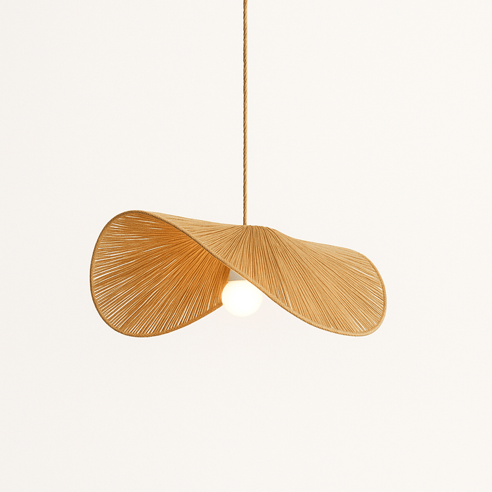 Japandi Curved Stone Pendant Light – Asalu - Japandi