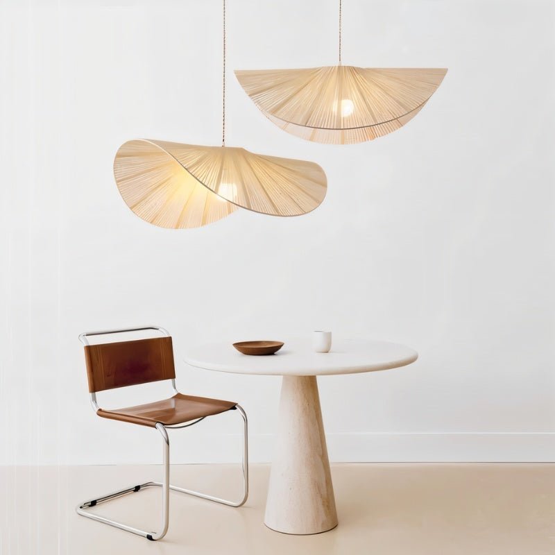 Japandi Curved Stone Pendant Light – Asalu - Japandi