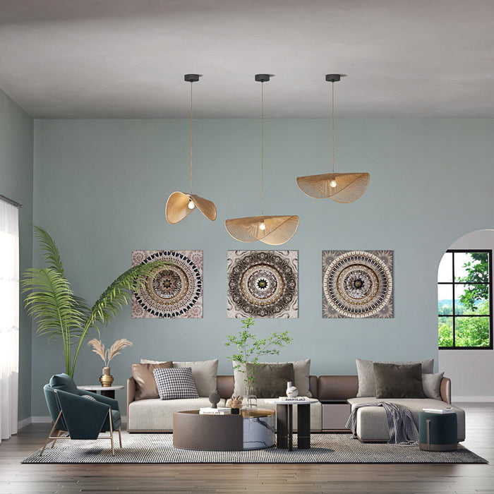 Japandi Curved Stone Pendant Light – Asalu - Japandi