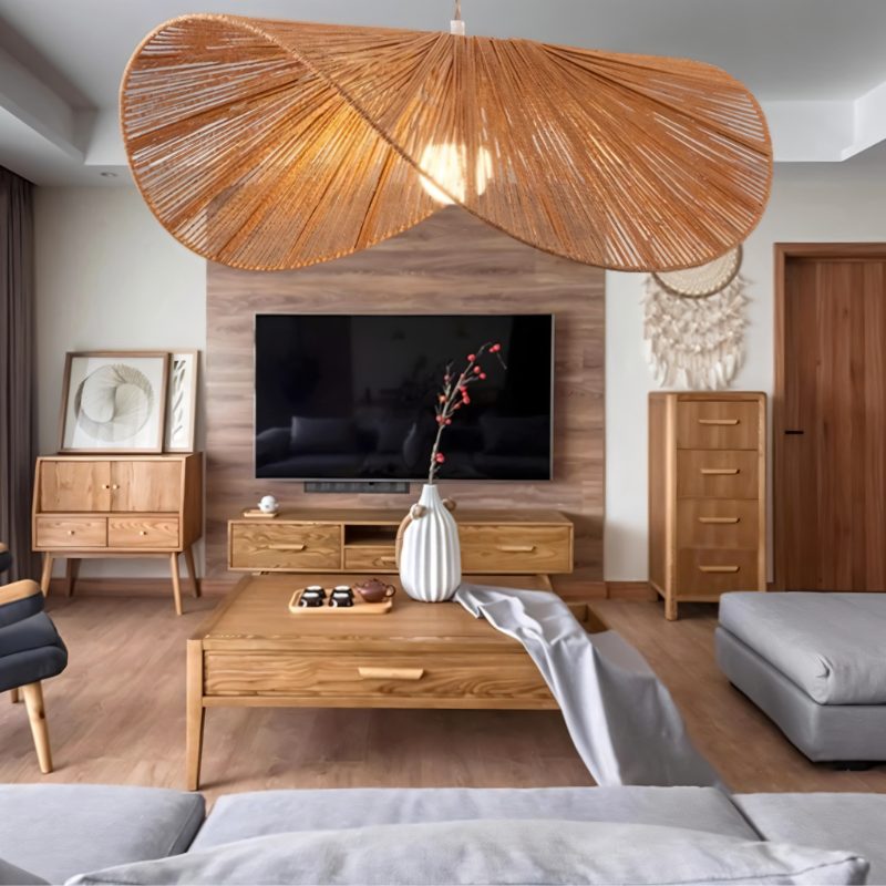 Japandi Curved Stone Pendant Light – Asalu - Japandi