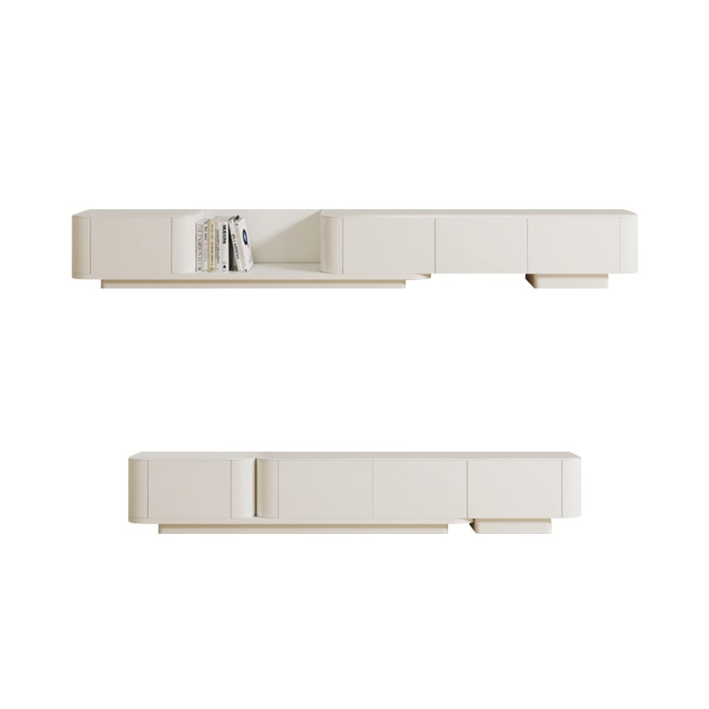 Japandi White TV Stand - Japandi