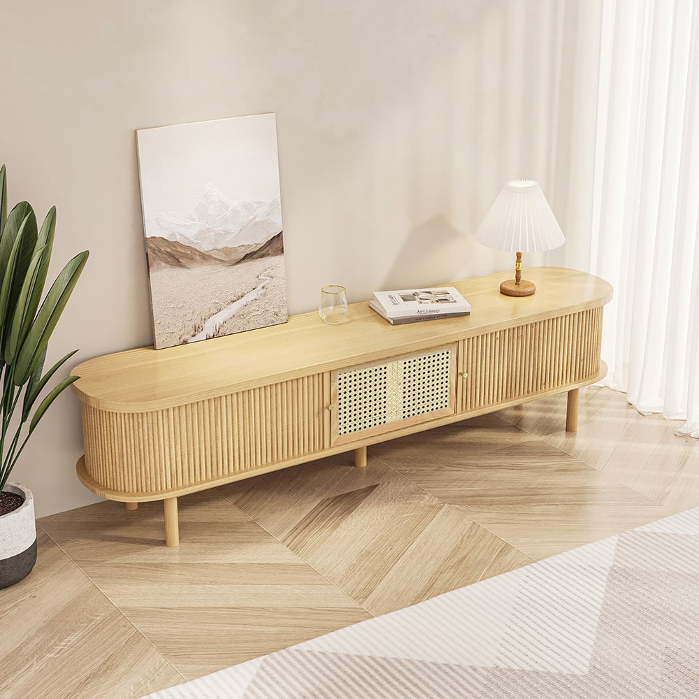 Japandi Rattan TV Stand - Japandi