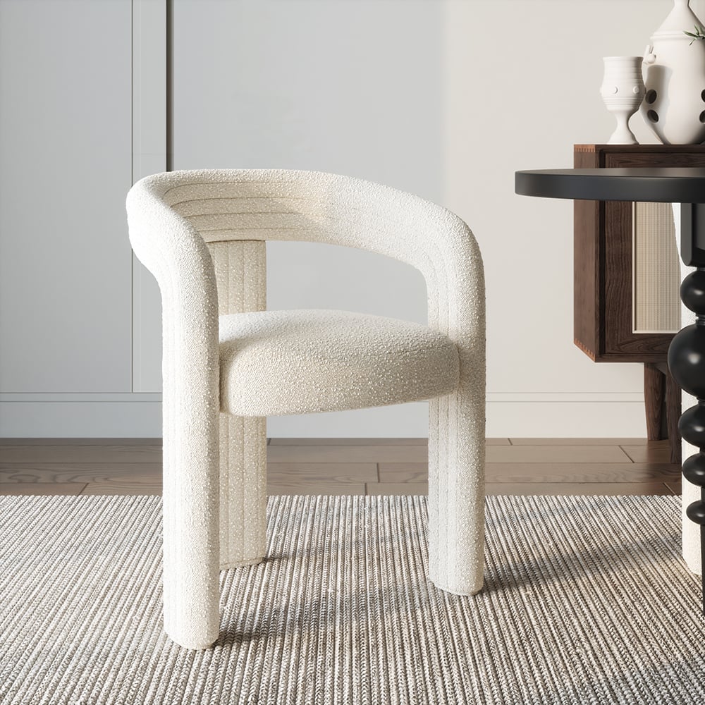 Japandi Bouclé Chair (x2) - Japandi