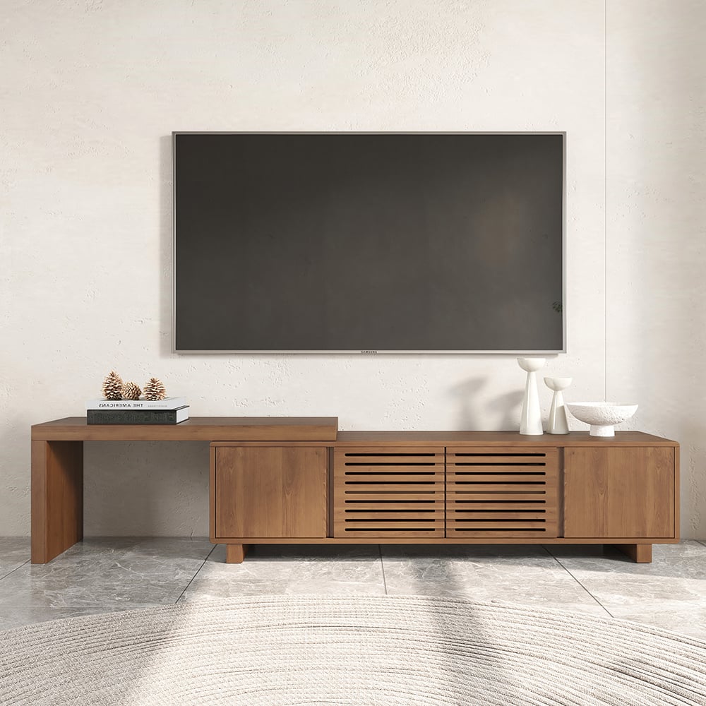 Japandi Walnut TV Stand - Japandi