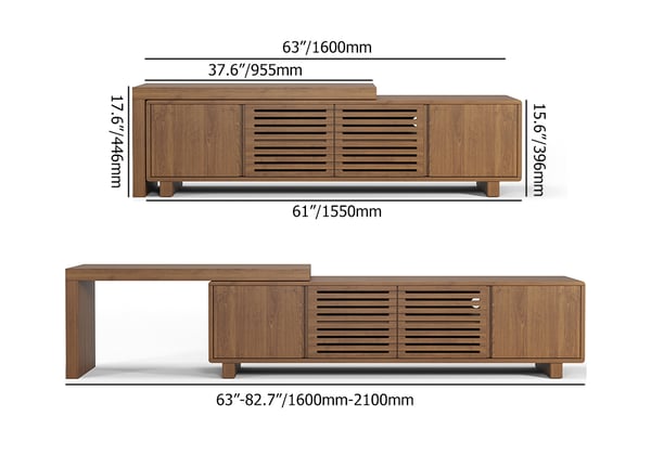 Japandi Walnut TV Stand - Japandi