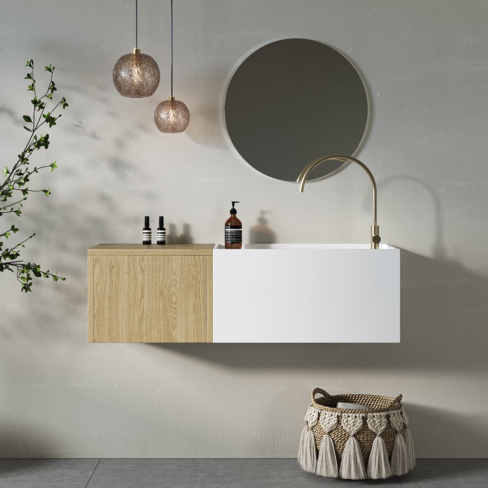 Japandi 40" Floating Bathroom Vanity - Japandi