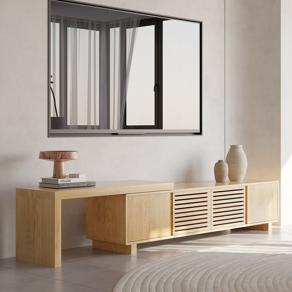 Japandi Wooden TV Stand - Japandi