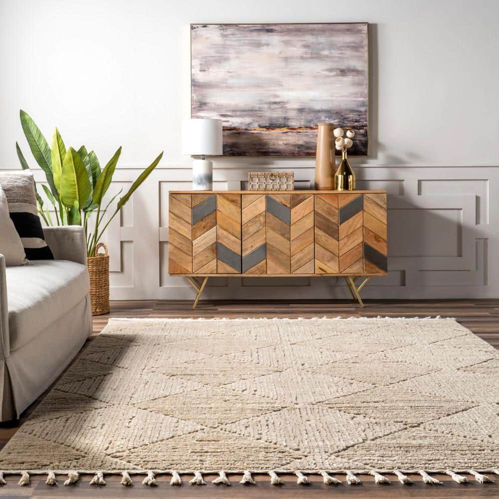 Japandi Beige Tiled Trellis Rug - Japandi