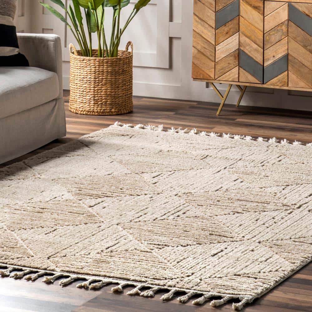 Japandi Beige Tiled Trellis Rug - Japandi