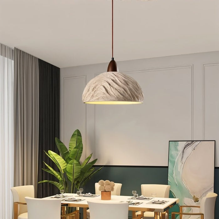 Japandi Fluted Ceramic Pendant Light – Belmo - Japandi