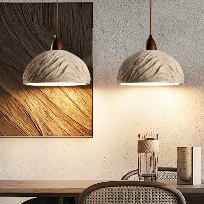 Japandi Fluted Ceramic Pendant Light – Belmo - Japandi