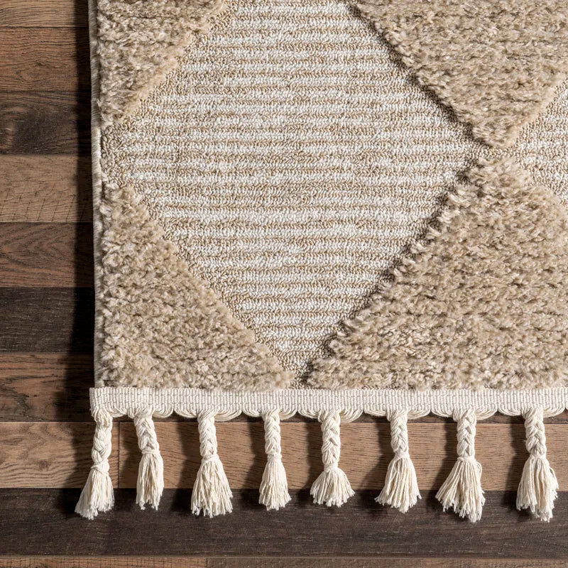 Japandi Diamond Tassel Rug - Japandi