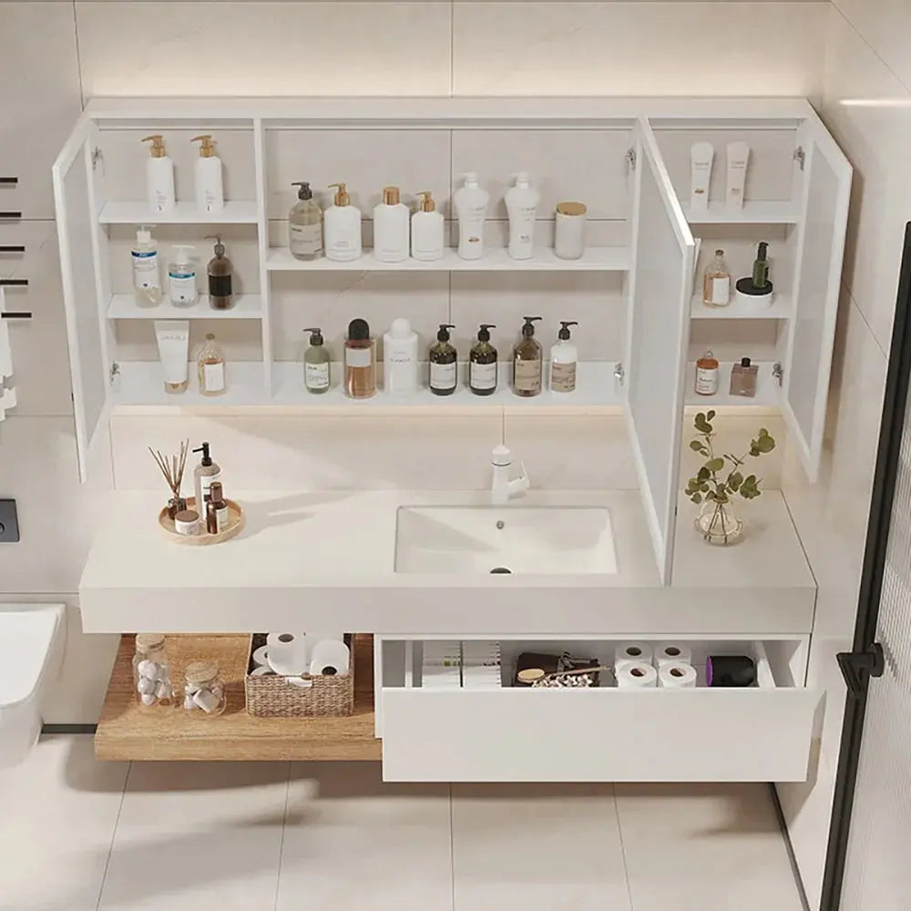 Japandi Floating Single Bathroom Vanity - Japandi