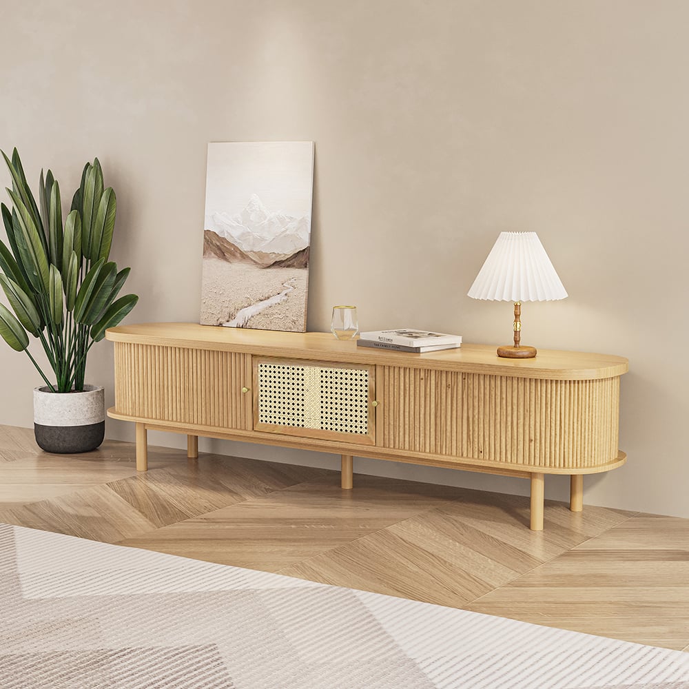 Japandi Rattan TV Stand - Japandi