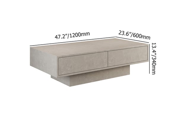 Japandi Concrete Gray Coffee Table - Japandi