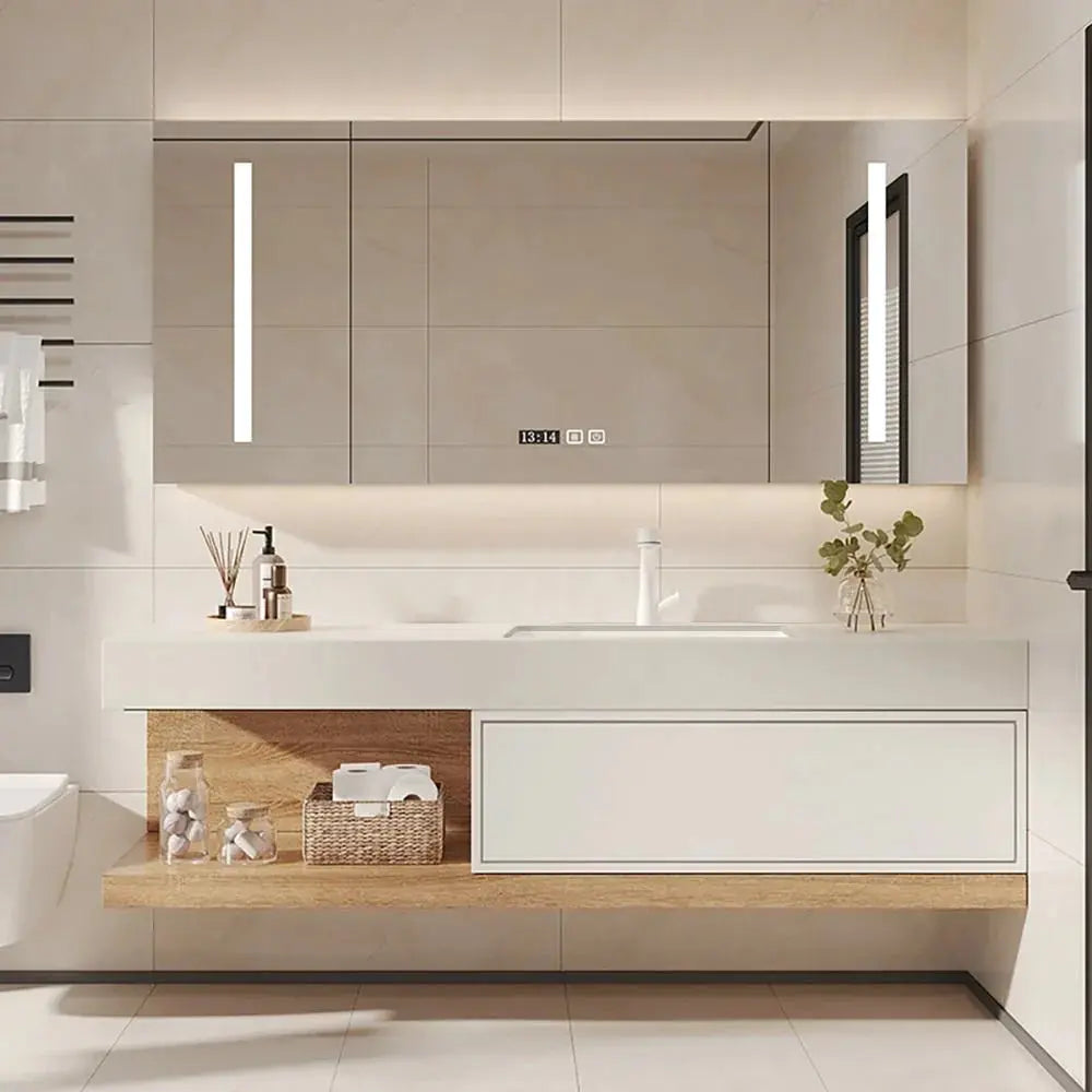 Japandi Floating Single Bathroom Vanity - Japandi