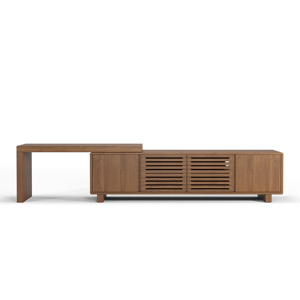 Japandi Walnut TV Stand - Japandi