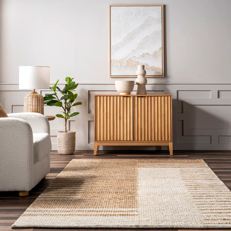 Japandi Geometric Jute Rug - Japandi